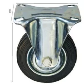 27539 - ipari fekete görgő, fix 160mm, 