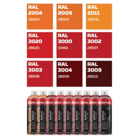   28510 - színspray, magasfényű OXIDE RED piros, 400ml - RAL 3009