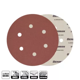   33539 - csiszolótárcsa ALUMINIUM OXID tépőzáras, 6 lyuk 150 - 150K
