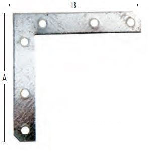 38202 - lapos derékszögű toldóelem, galvanizált, 70mm?70mm (100db)