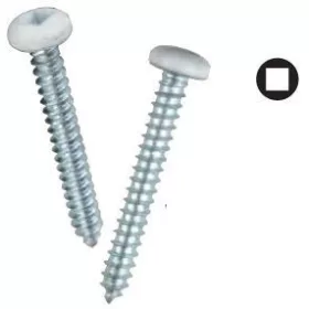   38408 - szögletes, lencsefejű, önmetsző csavar horganyzott CR3+ DIN 7981, fehér ?4.8X38 500db