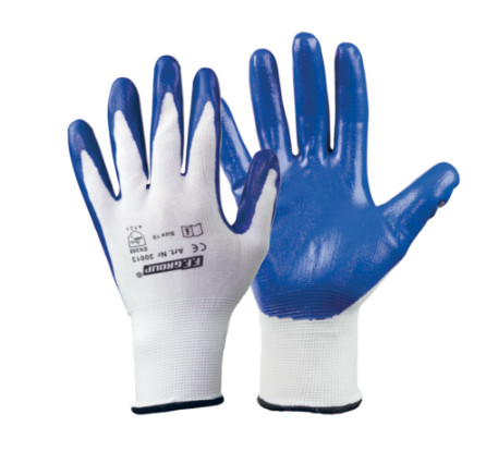 39259 - 6''/S poliészter kesztyű nitril (NBR) tenyerén bevont,