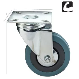   39425 - erősített nylon görgő, fék nélkül, kék 75mm, 