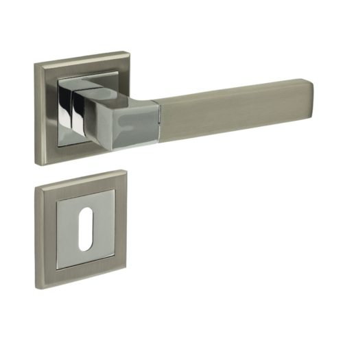 41032 - beltéri kilincs szett (fogantyú + rozetta), alumínium, szatén nikkel A1348