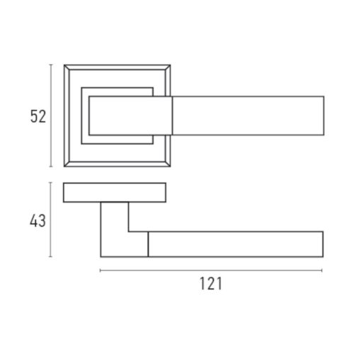 41032 - beltéri kilincs szett (fogantyú + rozetta), alumínium, szatén nikkel A1348