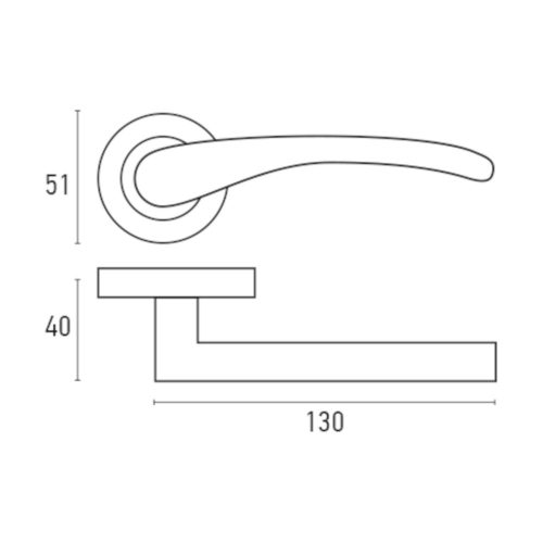 41033 - beltéri kilincs szett (fogantyú + rozetta), alumínium, szatén nikkel A1363