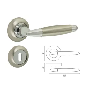  41038 - beltéri kilincs szett (fogantyú + rozetta), alumínium, szatén nikkel/nikkel Z1603