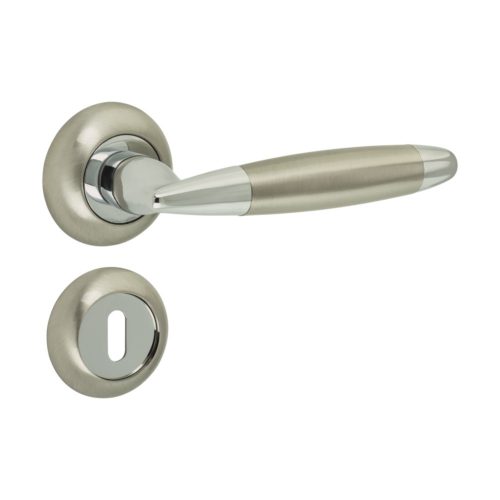 41038 - beltéri kilincs szett (fogantyú + rozetta), alumínium, szatén nikkel/nikkel Z1603