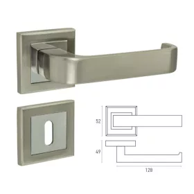   41039 - beltéri kilincs szett (fogantyú + rozetta), alumínium, szatén nikkel Z1603