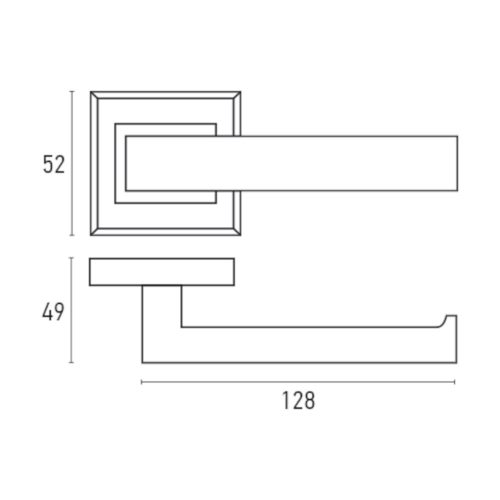 41039 - beltéri kilincs szett (fogantyú + rozetta), alumínium, szatén nikkel Z1603