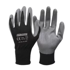   41208 - 10/XL, nitril gumival bevont kesztyű, kötött poliészter (fekete/szürke)