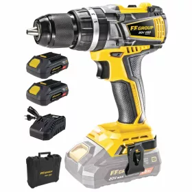   43199 - vezeték nélküli ütvefúró, szénkefe mentes, 20V PRO + 2x2,5Ah akku