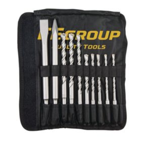   43409 - SDS Plus készlet,10db-os - 2db-6x160, 2db-8x160, 10x160 10x210, 12x210, 14x210+vésők