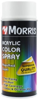 43572 - színspray, magasfényű traffic fehér, MORRIS 400ml, RAL9016