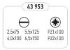 43953 - Csavarhúzó szett 6db (Egyenes lapos 2,5x75/4x100/5,5x125/6,5x100 + PZ1x100/PZ2x100)