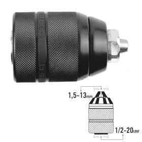   45927 - fúrótokmány fém, kulcs nélküli, AUTO LOCK 13mm - 1/2"