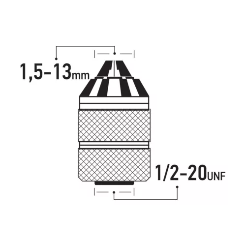 45927 - fúrótokmány fém, kulcs nélküli, AUTO LOCK 13mm - 1/2"