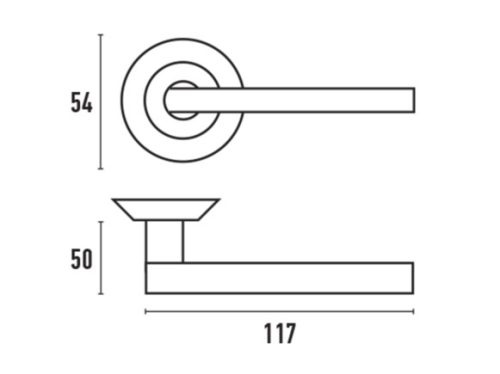 48653 - belétri kilincs szett (fogantyú + rozetta), alumínium, szatén nikkel A1211