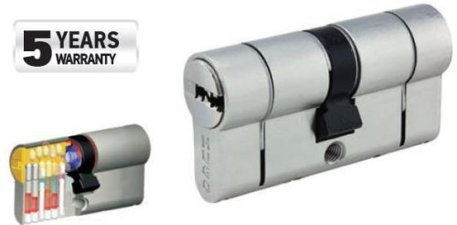 60033 - cilinder biztonsági záras, GR3.5S, 60mm (30-30), 5 kulcs, nikkelezett