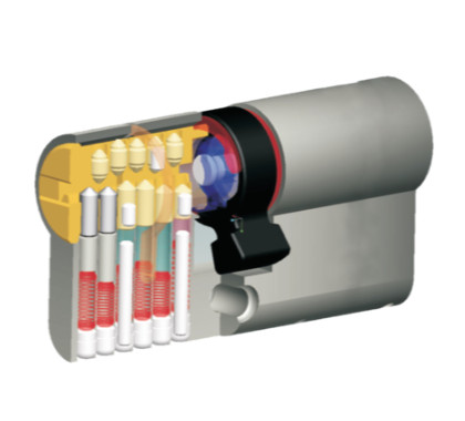 60034 - cilinder biztonsági záras, GR3.5S, 70mm (28-42), 5 kulcs, nikkelezett