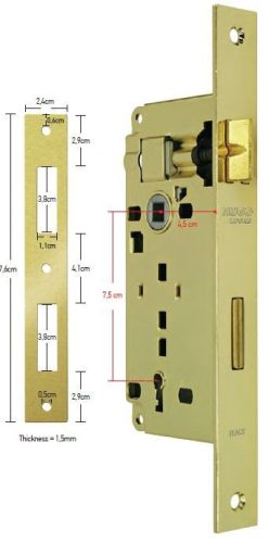 60044 - zárbetét, vink ötvözet zárnyelv, 2 kulcs. gömbölyített előlap réz szín