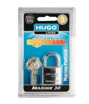 60126 - lakat, inox (rozsdamentes acél), MARINE 30 , 3 kulcs