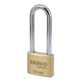 60222 - lakat, sárgaréz, hosszú nyakú, SB 50L, 2 kulcs