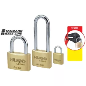 60271 - lakat, sárgaréz, hosszú nyakú, SB 20L, 2 kulcs