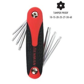   70405 - összecsukható TORX csavarkulcs készlet 7db, méret (10-15-20-25-27-30-40)