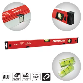70608 - vízmérték, mágnessel 2 libella 50cm LM12