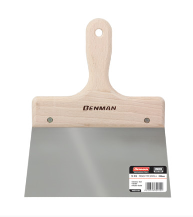 70905 - nemesacél spatula, fa markolat, 100mm