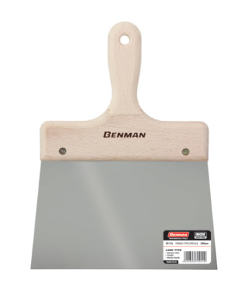 70916 - nemesacél spatula, fa markolat, hosszú penge, 240mm