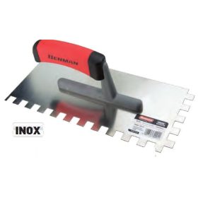   70991 - nemesacél szögletes hornyolt vakolókanál 12X12, 130X280