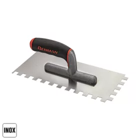   70991 - nemesacél szögletes hornyolt vakolókanál 12X12, 130X280