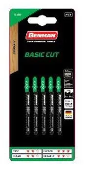 71858 - fűrészlap puha fához 5db/csomag 100mm, 1mm vastag, T-befogás, BASIC CUT