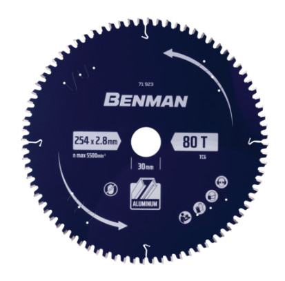 71923 - Körfűrész tárcsa alumíniumhoz - 254mm 30mm 25,4mm 80 2,8mm T & M
