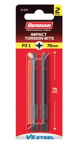 72209 - csavar bit PZ V5 acél hosszú 3x75mm (2db)