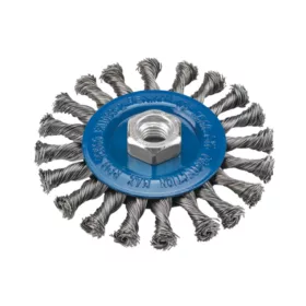 72416 - csavart kúpos drót kefekerék, M14, 115mm, INOX