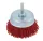 74325 - nylon csiszoló kefekerék, piros, szárral, kúpos, O70mm