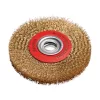 74326 - kefekorong, sárgaréz bevont acél drótok, 0.3mm, dupla kerékhez, lyukkal, O125mm