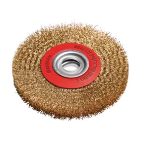   74326 - kefekorong, sárgaréz bevont acél drótok, 0.3mm, dupla kerékhez, lyukkal, O125mm