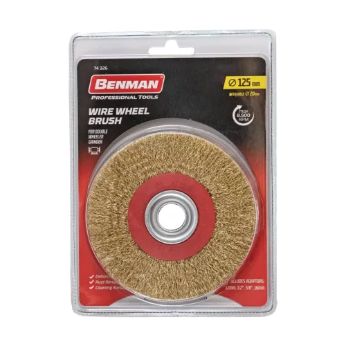 74326 - kefekorong, sárgaréz bevont acél drótok, 0.3mm, dupla kerékhez, lyukkal, O125mm