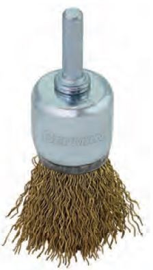 74329 - befogható kefevég, 0.3mm sárgaréz bevont, szárral O17mm