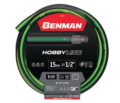 74991 - kerti tömlő HOBBY LINE 5/8"X 15 m (zöld szalagS),