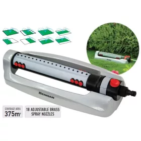   77196 - kompakt állítható billenő locsolófej, 18 fém sprayfej (~375m2) 