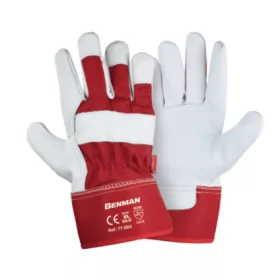   77283 - 10.5" világos sertés szemcsés bőr kesztyű,mutatóujj, FRESH piros anyag hát