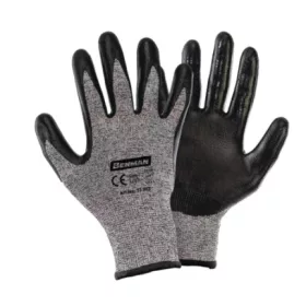   77394 - 11''/XXL vágás ellenálló kötött kesztyű, fekete nitril tenyér bevont,