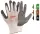 77408 - 7''/S fehér nylon kesztyű, kötött bélés, szürke nitril (NBR) tenyér bevont,