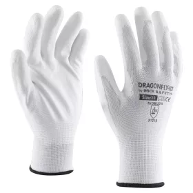   E-032387 - PU mártott, fehér szerelőkesztyű, bliszteres 11 / XXL